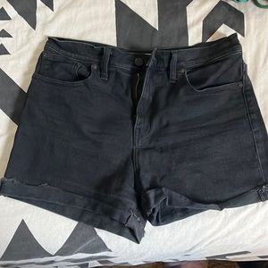 Madewell black denim shorts